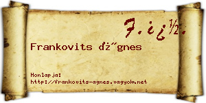 Frankovits Ágnes névjegykártya