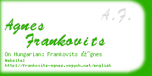 agnes frankovits business card